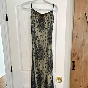 Beaded evening dress.